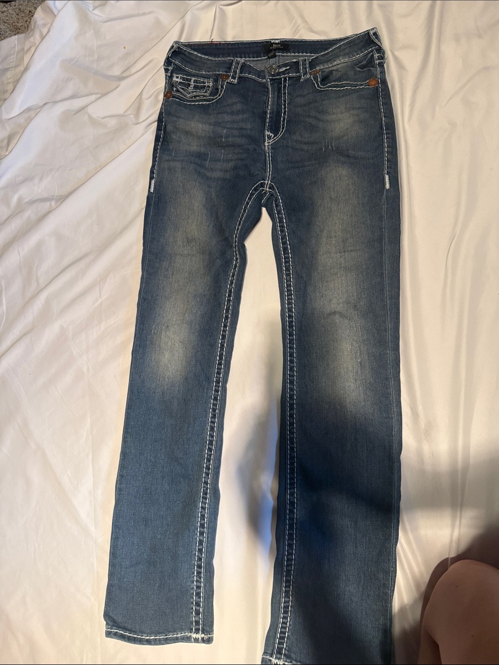 True Religion Women's Straight-Leg Jeans in Faded Indigo